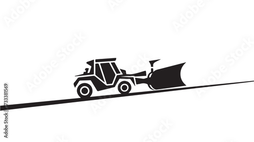 Modern snow plow vehicle clearing path with powerful blade, representing industry and winter maintenance solutions for efficient operations