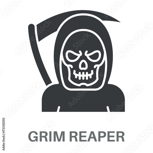Grim Reaper Simple Style Glyph Design Vector