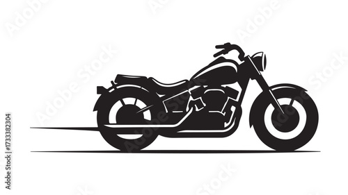 Dynamic silhouette of a powerful motorcycle in motion, capturing the thrill and freedom of the open road for adventurous riders and transport concepts