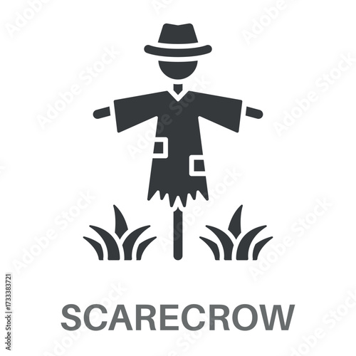 Scarecrow Simple Style Glyph Design Vector