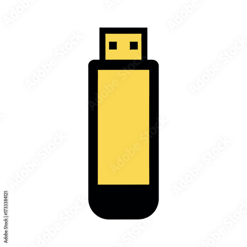 Yellow usb flash drive icon