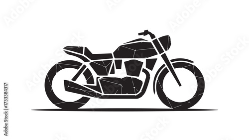 Striking geometric motorcycle silhouette design perfect for transportation, adventure, and freedom themes, conveying modern style and dynamic movement