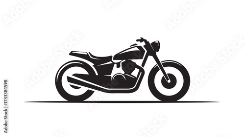 Sleek black motorcycle silhouette symbolizing freedom adventure and the open road a dynamic design for transportation and travel themes