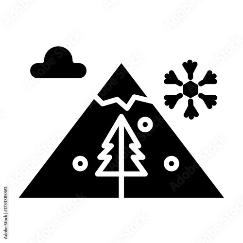 Snow Avalanche Vector Icon