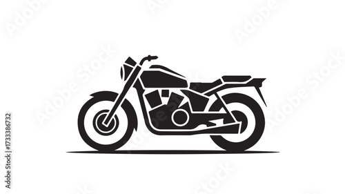 Bold motorcycle icon for transportation designs, representing freedom and adventure on the open road, perfect for automotive themes and lifestyle branding with a minimalist edge