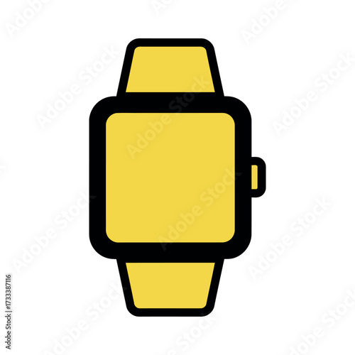 Yellow smartwatch digital wearable technology