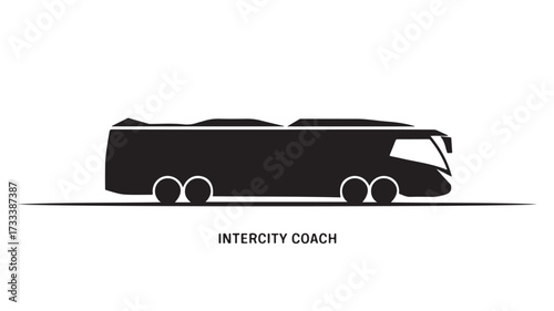 Stylish intercity coach illustration, perfect for transportation and travel themes, conveys modern design and efficiency, ideal for branding and marketing materials in the travel industry