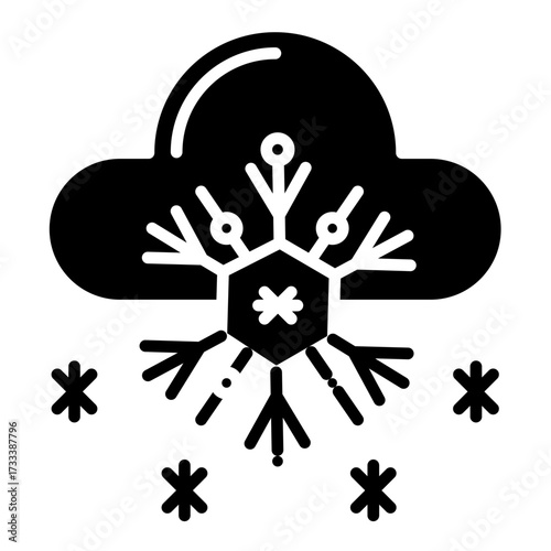 Snowfall Vector Icon