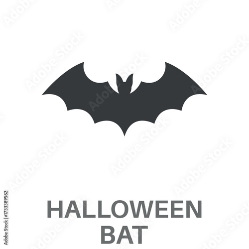 Halloween Bat Simple Style Glyph Design Vector