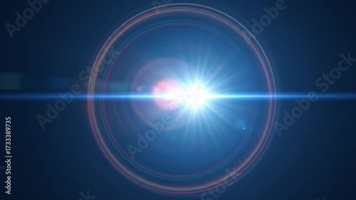 Optical Flare Effect Glowing on Dark Blue Background