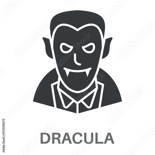 Dracula Simple Style Glyph Design Vector