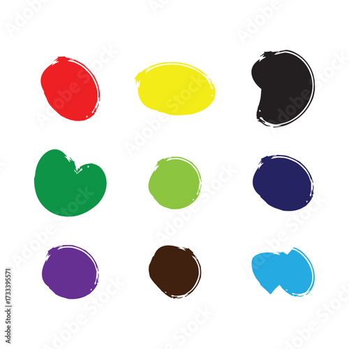 Colorful paint strokes isolated on white background create a vibrant and artistic composition with a playful and dynamic feel