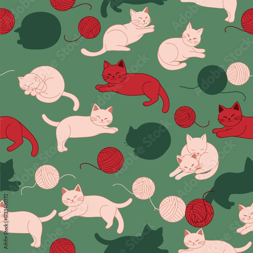 A Cute Kawaii Seamless Pattern featuring Charming Blue Foxes and Whimsical Red Mushrooms, Perfect for Children's Designs or Fabric Backgrounds