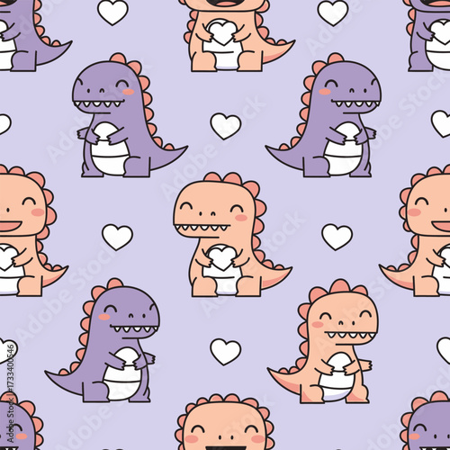 A Cute Kawaii Seamless Pattern featuring Charming Blue Foxes and Whimsical Red Mushrooms, Perfect for Children's Designs or Fabric Backgrounds