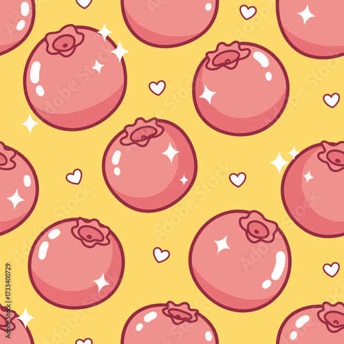 A Cute Kawaii Seamless Pattern featuring Charming Blue Foxes and Whimsical Red Mushrooms, Perfect for Children's Designs or Fabric Backgrounds