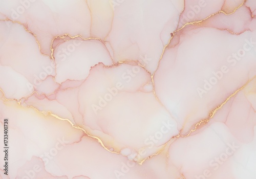 Simple elegant background with pink marble effect and gold fibers