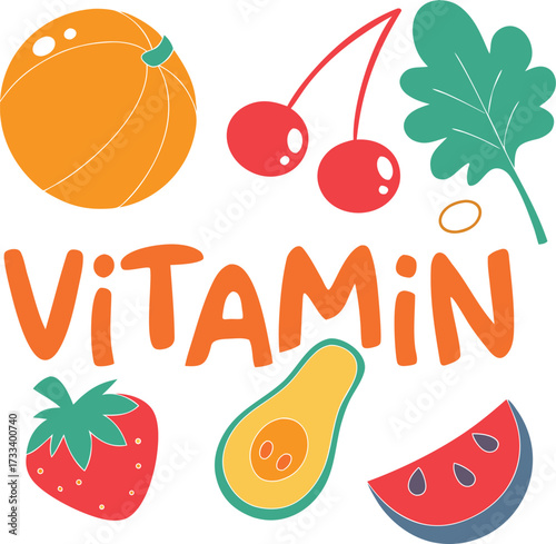 Boost your health with colorful fruit and vitamin packed foods for a vibrant lifestyle concept design
