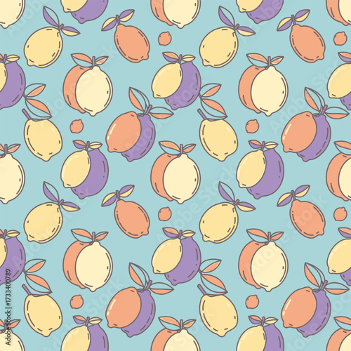 A Cute Kawaii Seamless Pattern featuring Charming Blue Foxes and Whimsical Red Mushrooms, Perfect for Children's Designs or Fabric Backgrounds