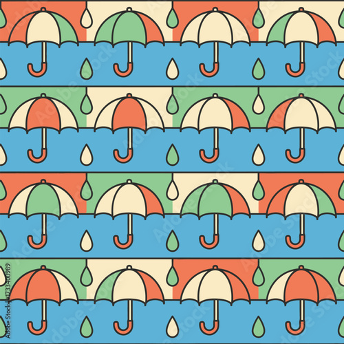 A Cute Kawaii Seamless Pattern featuring Charming Blue Foxes and Whimsical Red Mushrooms, Perfect for Children's Designs or Fabric Backgrounds