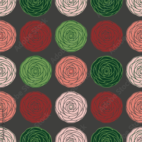 Seamless Pattern Cute, Kawaii Floral Rose Design for Backgrounds & Textiles