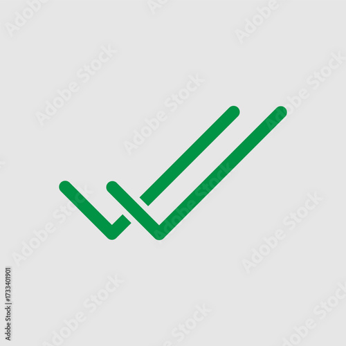 Check mark icon. Single and double ticks. Confirmation and read message status symbol. Used in chat, tasks, and notifications sign.