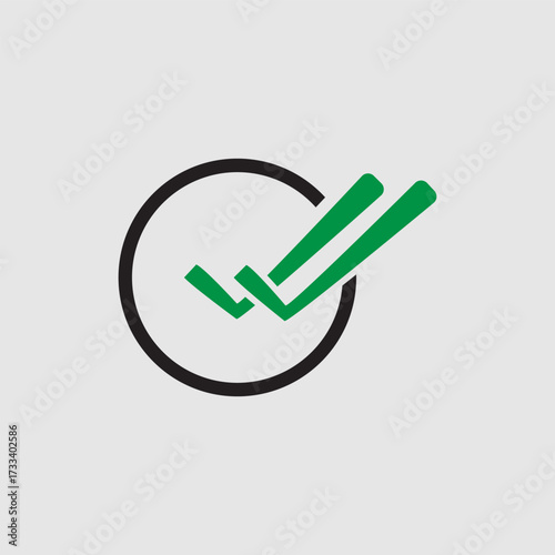 Check mark icon. Single and double ticks. Confirmation and read message status symbol. Used in chat, tasks, and notifications sign.