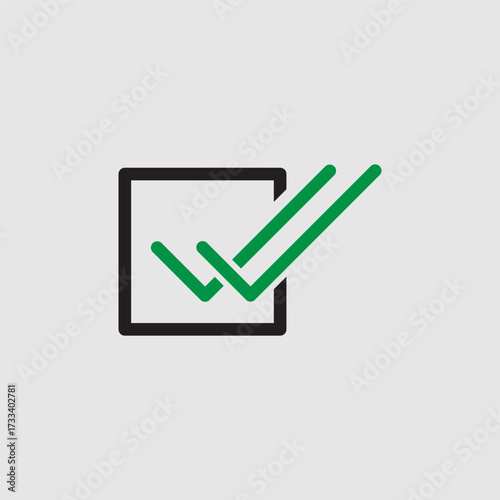 Check mark icon. Single and double ticks. Confirmation and read message status symbol. Used in chat, tasks, and notifications sign.