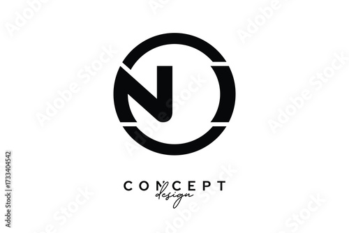 NI Creative Circle Monogram Logo Design – Modern Branding Concept