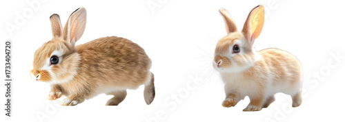 Wallpaper Mural Set of Rabbit Isolated on Transparent Background. PNG. Torontodigital.ca