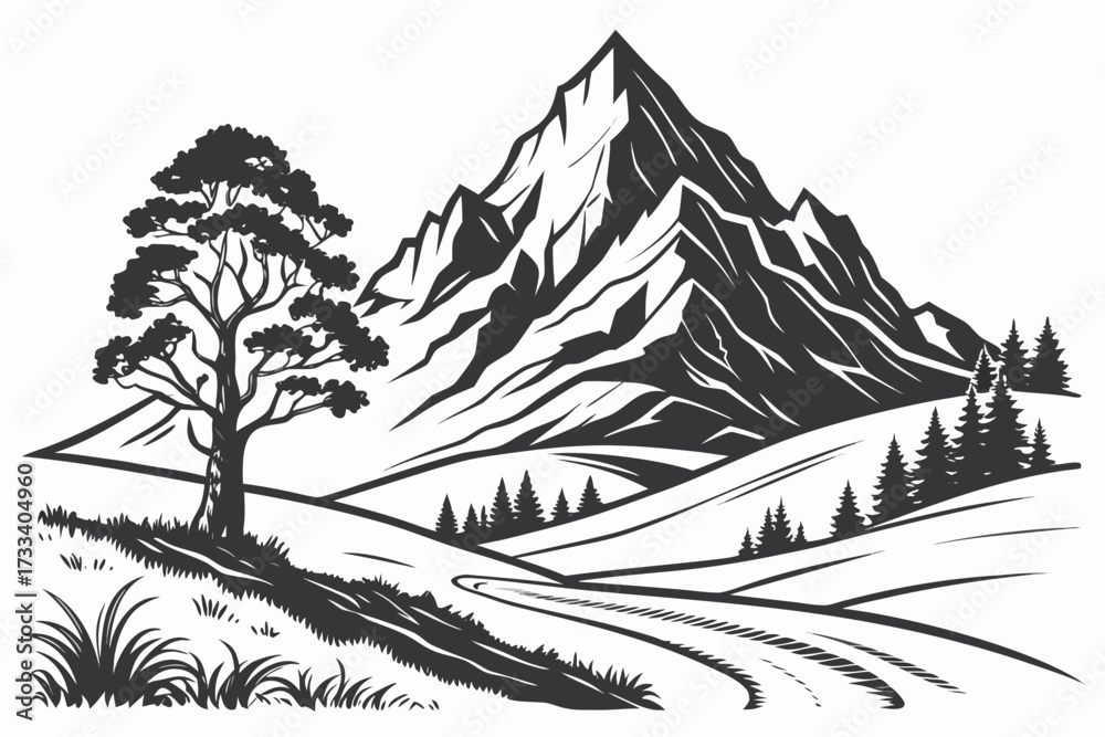Fototapeta premium forest and mountains