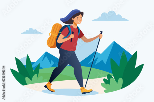 girl with hiking