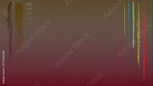 Abstract Vertical Stripes with Color Drips - Colorful thin-line red-to-brown gradient background with paint streaks. Modern striped texture with copy space for posters, web, and presentations.