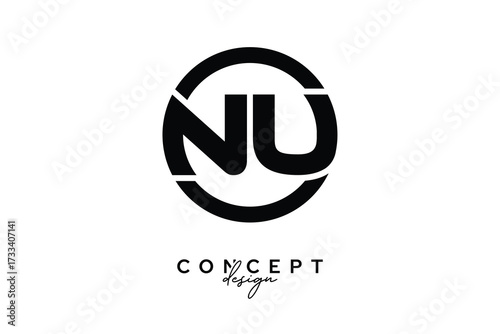 NU Creative Circle Monogram Logo Design – Modern Branding Concept