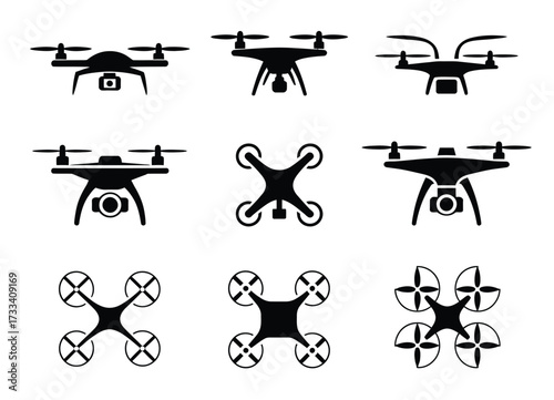 Black Drone Silhouette Pack