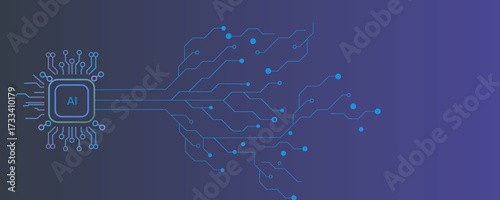 AI banner concept for internet technology. 
