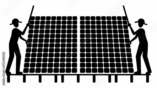 Installation of solar panels by workers providing clean energy for homes and businesses