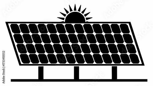 Modern solar panel array symbol shining brightly for renewable energy and sustainability