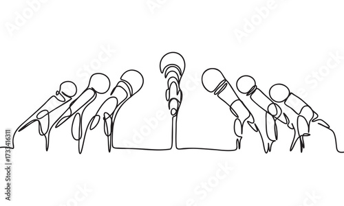 Microphone Array A Line Art Representation