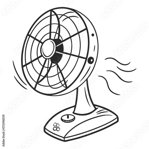 vintage fan vector illustration