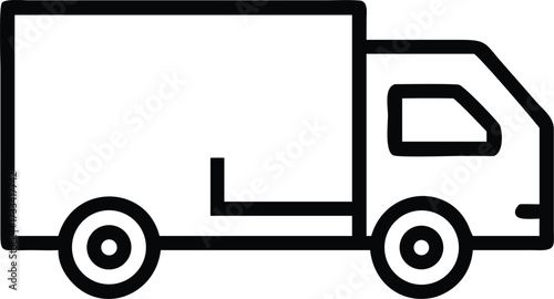 Geometric Commercial Service Van Flat Vector Icon for Logistics, Delivery, and Transportation Business, Isolated on White Background.

