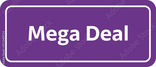 Purple button with white text announcing a mega deal for shoppers