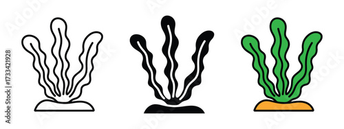 Seaweed icon vector. Decorative seaweed symbol. vector illustration.