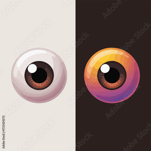  Wide-Eyed Emoji Comparison: Light vs. Dark Background Contrast

