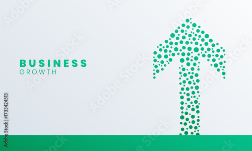 Green Rising arrow symbolize business growth, achievement, and success