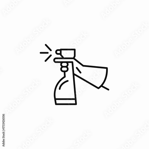 hand spraying bottle icon sign vector