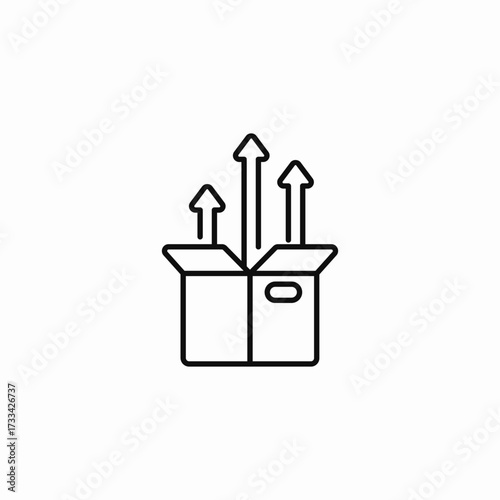 items come out icon sign vector