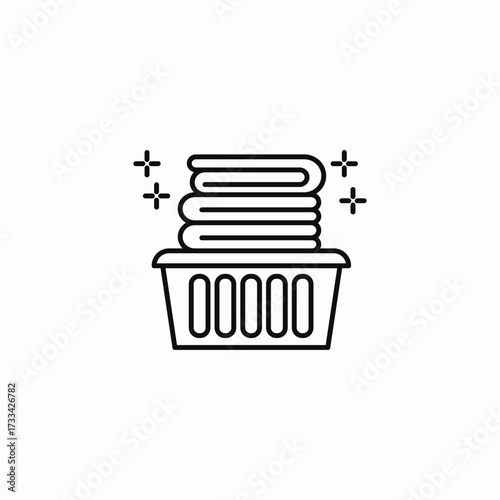 laundry basket clean towels icon sign vector