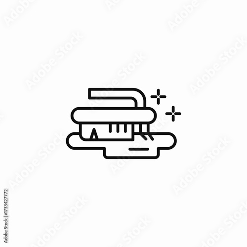 scrub brush cleaning icon sign vector