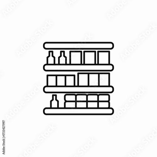 supermarket shelf icon sign vector
