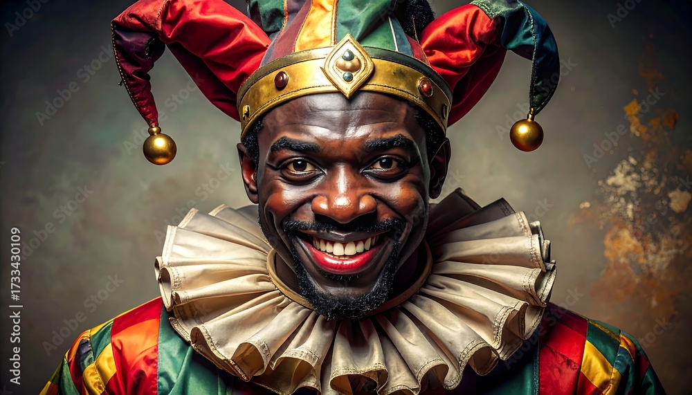 Fototapeta premium Man in colorful jester costume